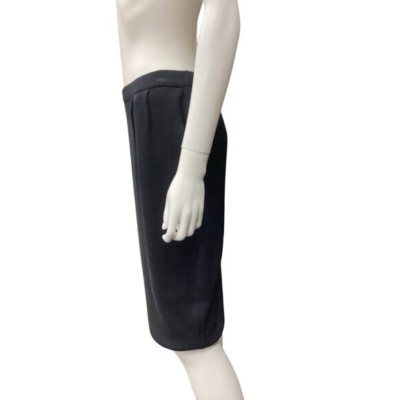 St.John Women’s Skirt Size 10 Fine Knit Knee Length Side Pockets Navy Blue - Picture 2 of 4
